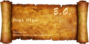 Bogi Olga névjegykártya