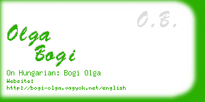 olga bogi business card